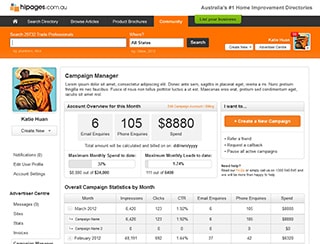 Campaign manager overview page